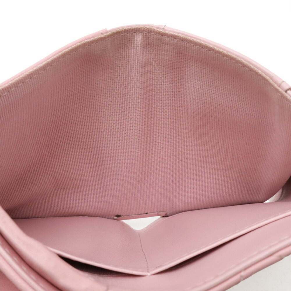 CHANEL Pink Leather Logo Wallet - Picture 6 of 8